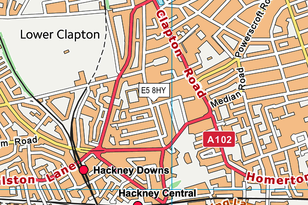 E5 8HY map - OS VectorMap District (Ordnance Survey)