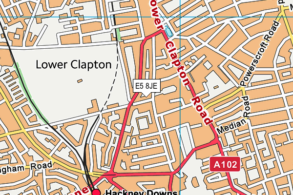 E5 8JE map - OS VectorMap District (Ordnance Survey)