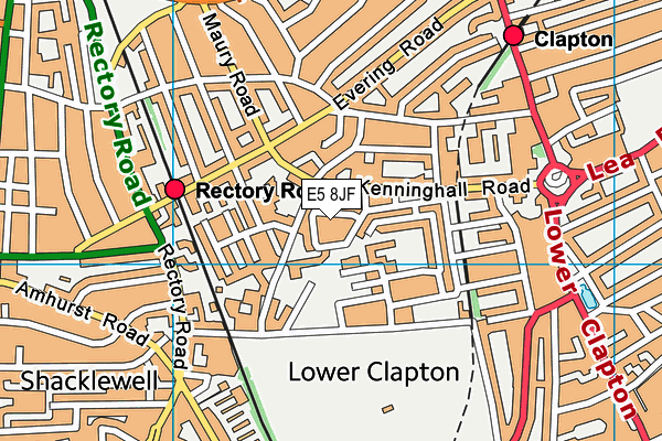 E5 8JF map - OS VectorMap District (Ordnance Survey)