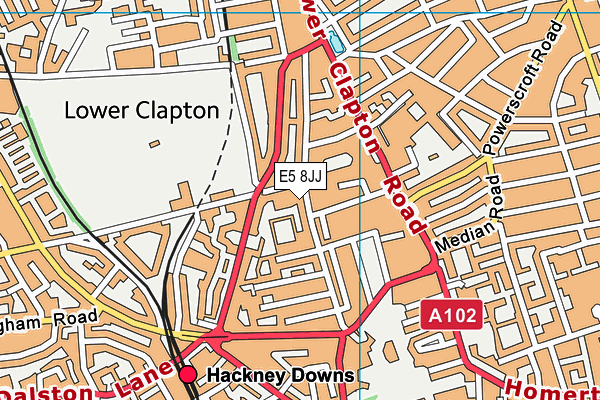 E5 8JJ map - OS VectorMap District (Ordnance Survey)