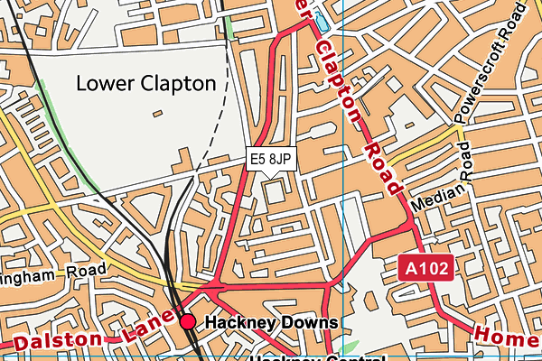 E5 8JP map - OS VectorMap District (Ordnance Survey)