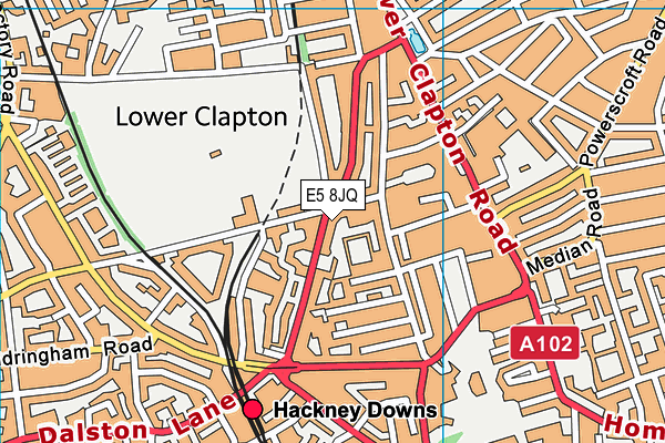 E5 8JQ map - OS VectorMap District (Ordnance Survey)