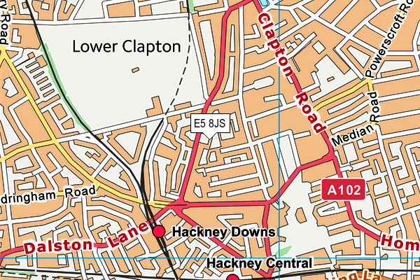 E5 8JS map - OS VectorMap District (Ordnance Survey)