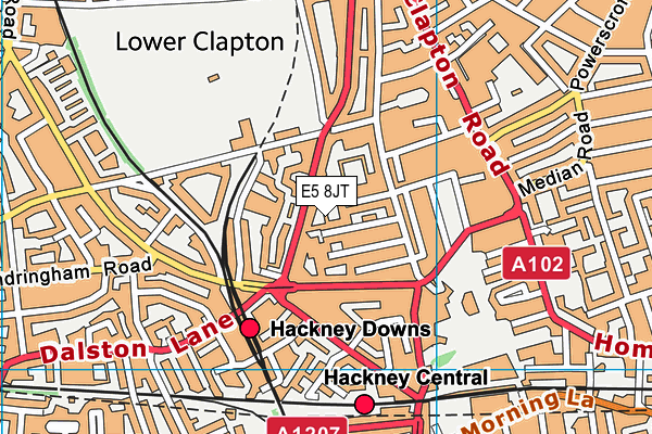 E5 8JT map - OS VectorMap District (Ordnance Survey)