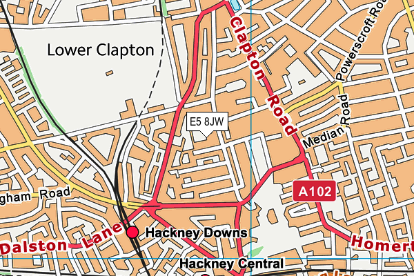 E5 8JW map - OS VectorMap District (Ordnance Survey)