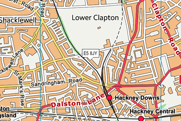 Mossbourne Community Academy map (E5 8JY) - OS VectorMap District (Ordnance Survey)