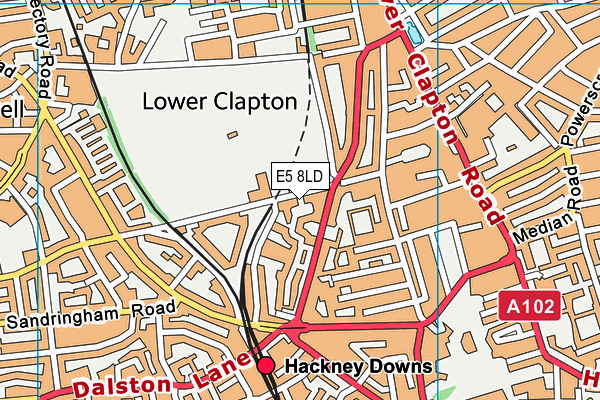 E5 8LD map - OS VectorMap District (Ordnance Survey)