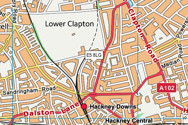 E5 8LG map - OS VectorMap District (Ordnance Survey)