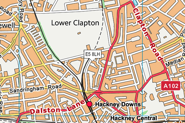 E5 8LH map - OS VectorMap District (Ordnance Survey)