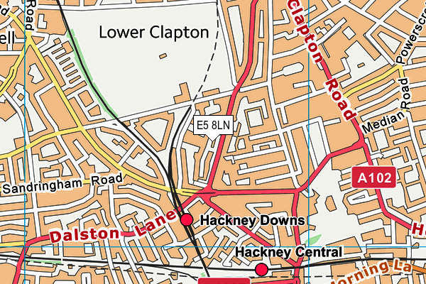 E5 8LN map - OS VectorMap District (Ordnance Survey)