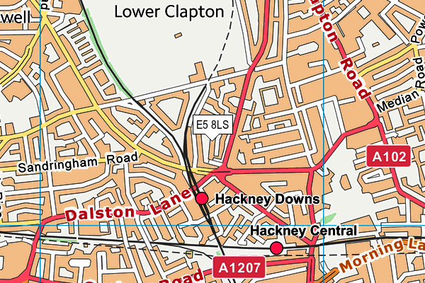 E5 8LS map - OS VectorMap District (Ordnance Survey)