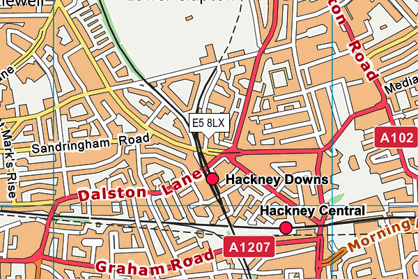 E5 8LX map - OS VectorMap District (Ordnance Survey)