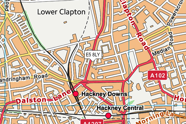 E5 8LY map - OS VectorMap District (Ordnance Survey)