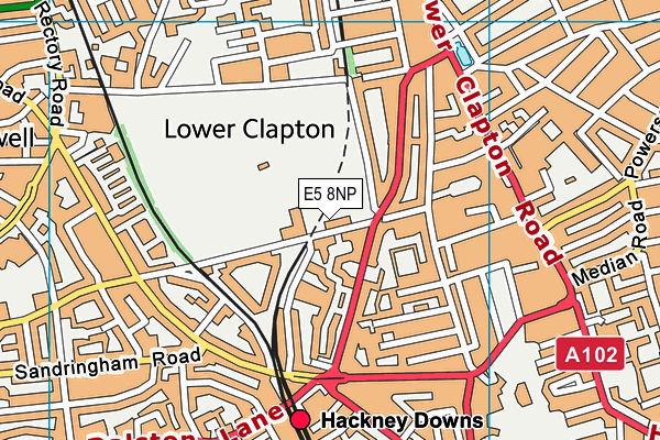 Hackney Downs map (E5 8NP) - OS VectorMap District (Ordnance Survey)