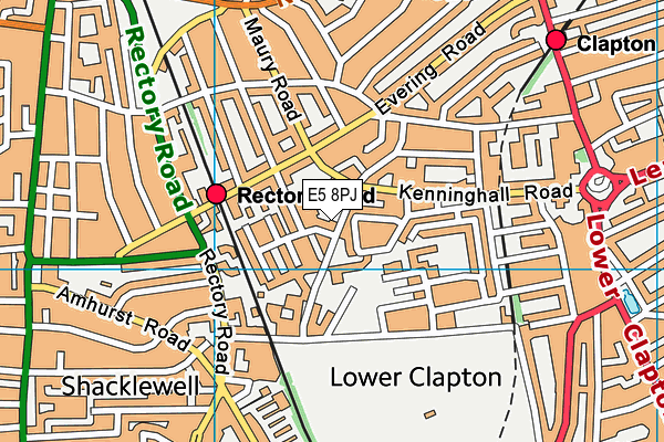 E5 8PJ map - OS VectorMap District (Ordnance Survey)