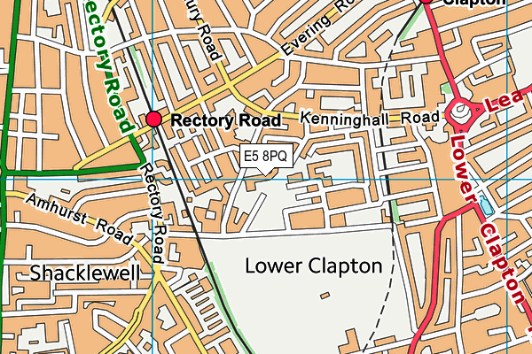 E5 8PQ map - OS VectorMap District (Ordnance Survey)