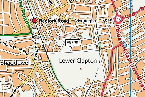 E5 8PS map - OS VectorMap District (Ordnance Survey)