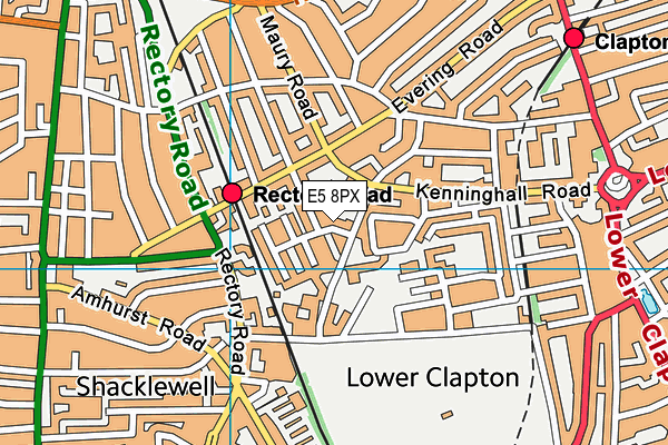 E5 8PX map - OS VectorMap District (Ordnance Survey)