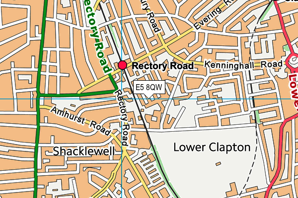 E5 8QW map - OS VectorMap District (Ordnance Survey)