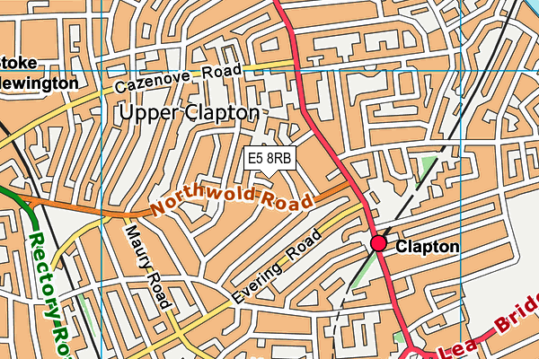 E5 8RB map - OS VectorMap District (Ordnance Survey)