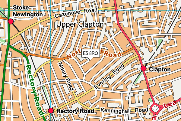 E5 8RQ map - OS VectorMap District (Ordnance Survey)