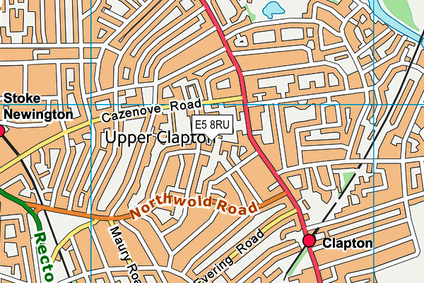E5 8RU map - OS VectorMap District (Ordnance Survey)