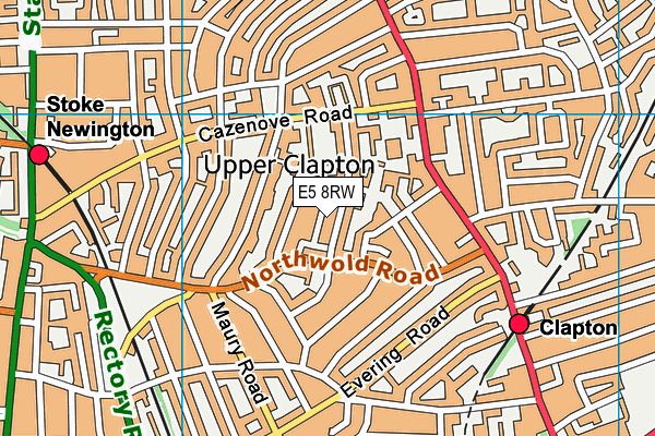 E5 8RW map - OS VectorMap District (Ordnance Survey)