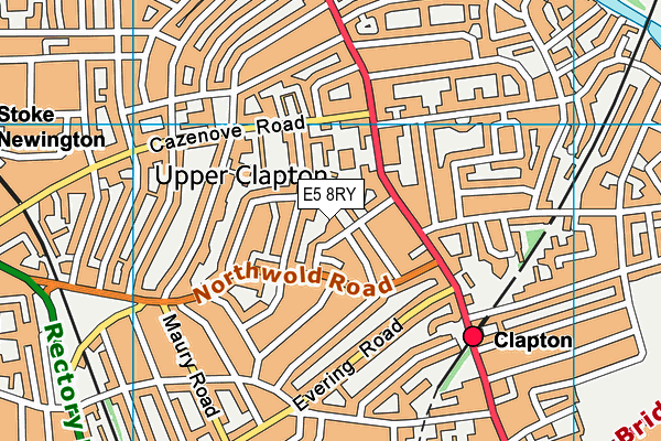 E5 8RY map - OS VectorMap District (Ordnance Survey)