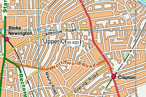 E5 8SD map - OS VectorMap District (Ordnance Survey)