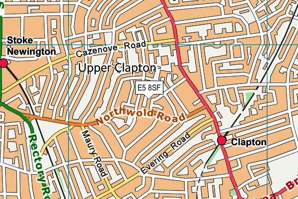 E5 8SF map - OS VectorMap District (Ordnance Survey)