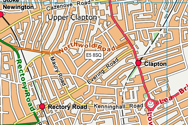 E5 8SQ map - OS VectorMap District (Ordnance Survey)