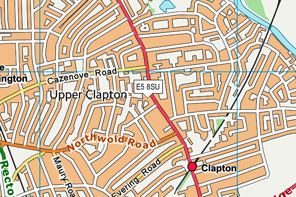 E5 8SU map - OS VectorMap District (Ordnance Survey)