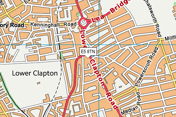 E5 8TN map - OS VectorMap District (Ordnance Survey)