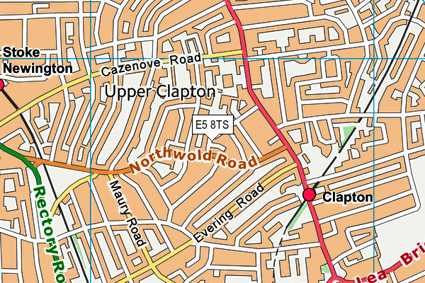 E5 8TS map - OS VectorMap District (Ordnance Survey)