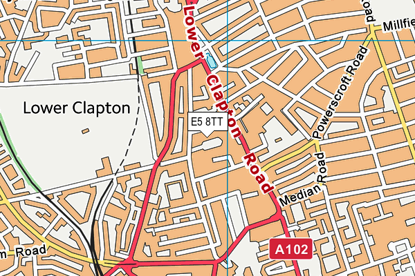 E5 8TT map - OS VectorMap District (Ordnance Survey)