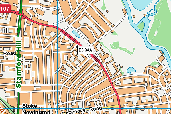 E5 9AA map - OS VectorMap District (Ordnance Survey)