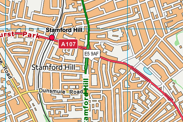 E5 9AF map - OS VectorMap District (Ordnance Survey)