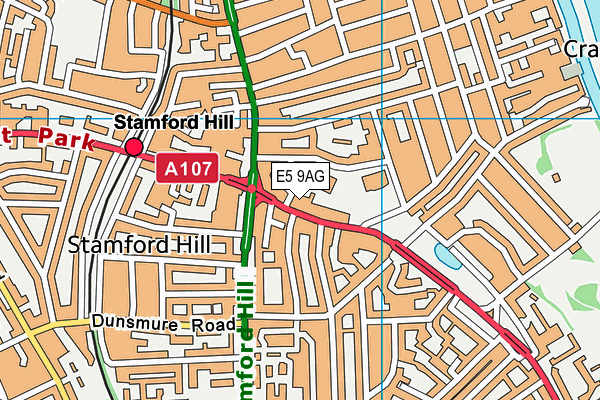 E5 9AG map - OS VectorMap District (Ordnance Survey)