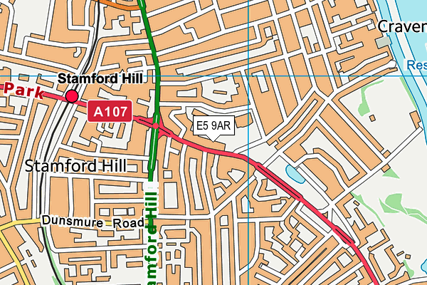 E5 9AR map - OS VectorMap District (Ordnance Survey)