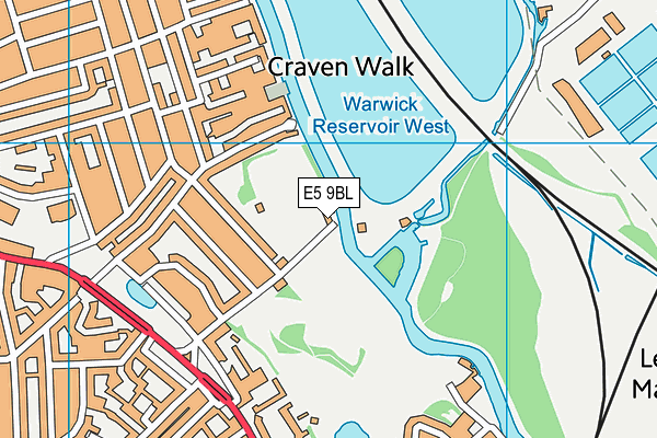Lea Rowing Club map (E5 9BL) - OS VectorMap District (Ordnance Survey)