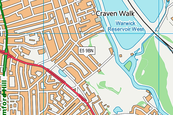 E5 9BN map - OS VectorMap District (Ordnance Survey)