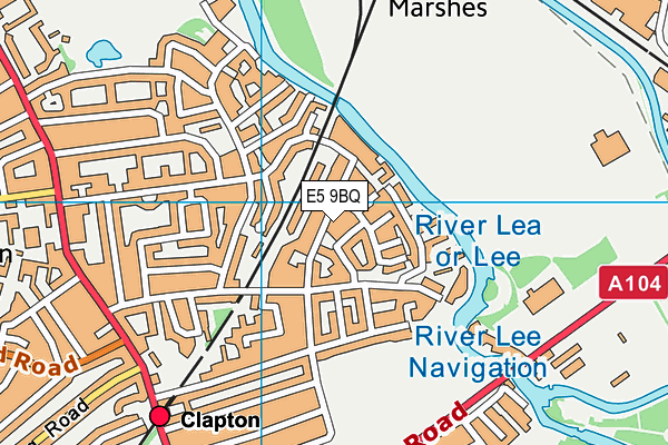 E5 9BQ map - OS VectorMap District (Ordnance Survey)