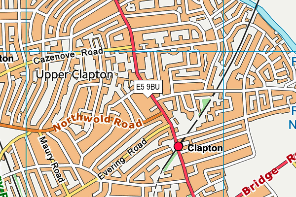 E5 9BU map - OS VectorMap District (Ordnance Survey)