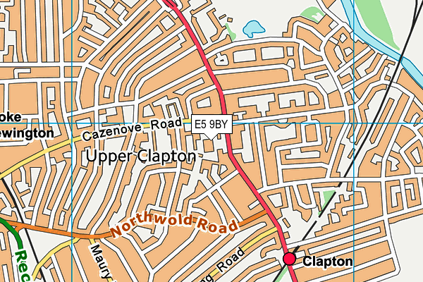 E5 9BY map - OS VectorMap District (Ordnance Survey)