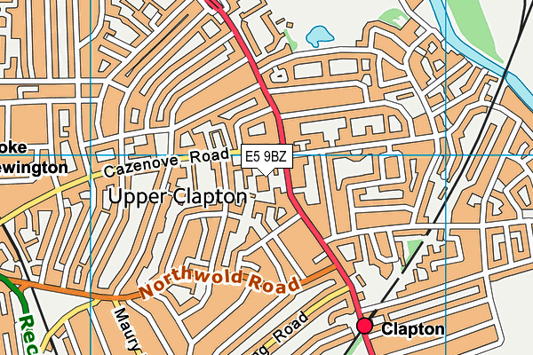 E5 9BZ map - OS VectorMap District (Ordnance Survey)