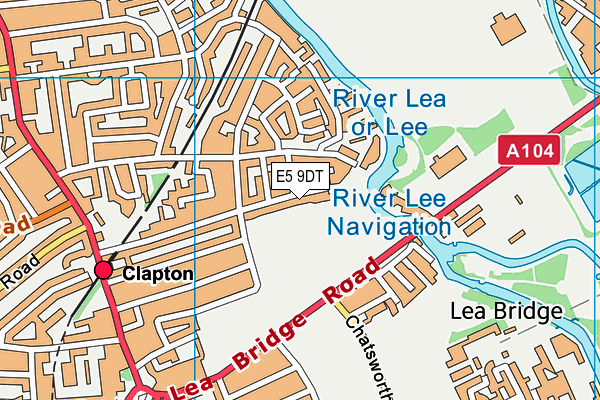 E5 9DT map - OS VectorMap District (Ordnance Survey)