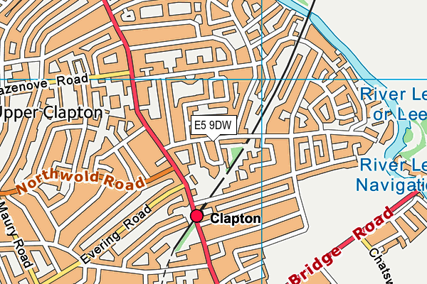 E5 9DW map - OS VectorMap District (Ordnance Survey)