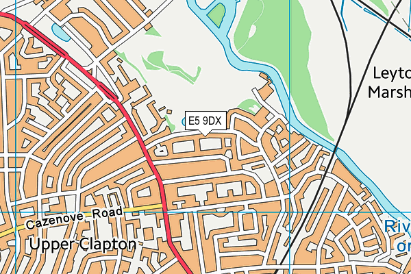 E5 9DX map - OS VectorMap District (Ordnance Survey)