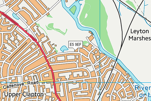 Springfield Park map (E5 9EF) - OS VectorMap District (Ordnance Survey)