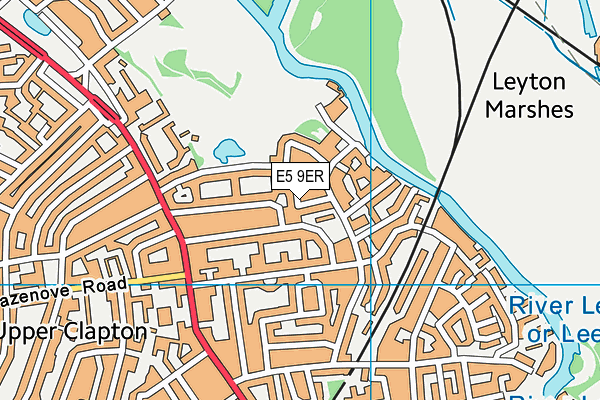 E5 9ER map - OS VectorMap District (Ordnance Survey)
